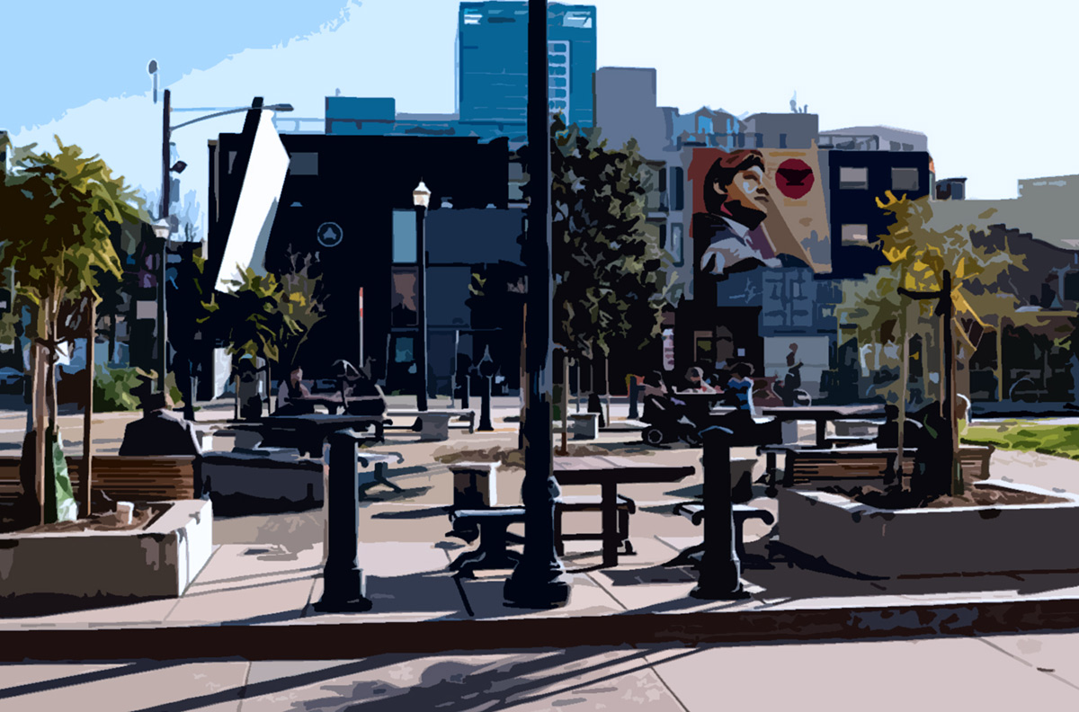 John DiDomenico A park with sculptures in Hayes Valley San Francisco