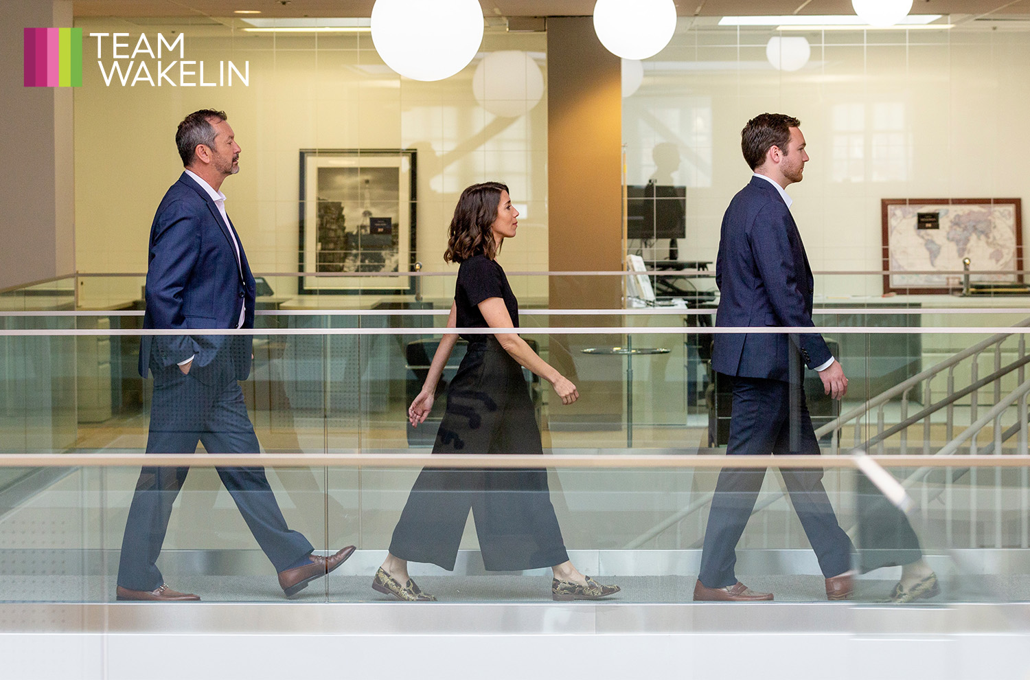 Team Wakelin Agents, Kevin Wakelin, Denise Kohne, and Luke Ford walking
